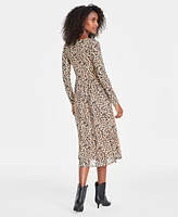 On 34th Women's Ruched-Mesh Midi Dress, Created for Macy's