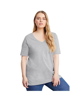 June + Vie Plus Short-Sleeve V-Neck One Only Tunic