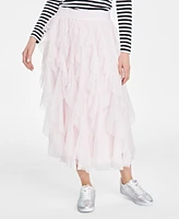 On 34th Women's Tiered Ruffle Tulle Midi Skirt, Created for Macy's