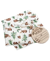 Baby Essentials Baby Boy Footie, Swaddle, Hat & Wood Sign, 4-Piece Set