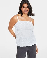 On 34th Women's Sequined Skinny-Strap Square-Neck Tank Top, Created for Macy's