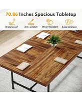 Tribesigns 6FT Conference Table, Rustic Rectangle 70.8" W x 35.4" D Meeting Table, Industrial Seminar Table Boardroom Desk for Office Meeting Conferen