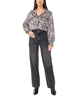 Vince Camuto Women's Printed Ruffled-Cuff Button-Down Top