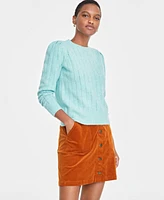 On 34th Women's Pointelle Crewneck Pullover Sweater, Created for Macy's