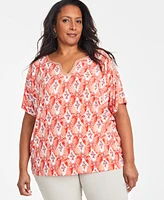 Jm Collection Plus Size Embellished Dolman-Sleeve Top, Exclusively at Macy's