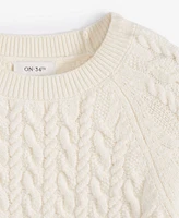 On 34th Women's Cozy Cable-Knit Crewneck Sweater