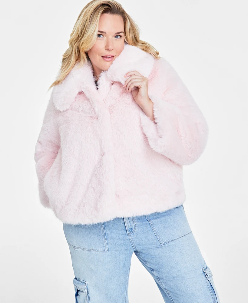 On 34th Trendy Plus Faux-Fur Teddy Jacket, Created for Macy's