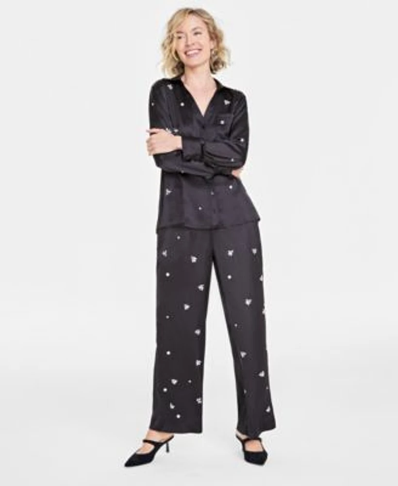 On 34th Womens Rhinestone Button Up Pants Created For Macys