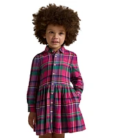 Polo Ralph Lauren Toddler and Little Girls Plaid Cotton Twill Shirtdress