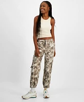 Indigo Rein Juniors' Camo-Print High-Rise Cargo Joggers