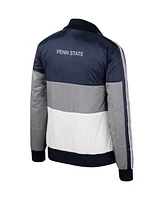 The Wild Collective Women's Gray Penn State Nittany Lions Color-Block Puffer Full-Zip Jacket