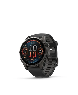 Garmin fenix 8 43mm, Amoled, Saphire, Carbon Gray Titanium, Blk/Pebble Gray Band