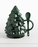 Ttu Gallery Green Tree Mug with Lid & Spoon