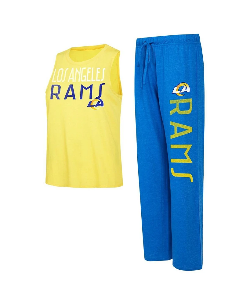 Concepts Sport Women's Royal/Gold Los Angeles Rams Muscle Tank Top Pants Lounge Set