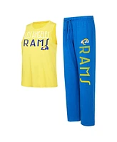 Concepts Sport Women's Royal/Gold Los Angeles Rams Muscle Tank Top Pants Lounge Set