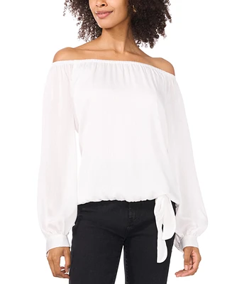 Vince Camuto Women's Off The Shoulder Tie Front Blouse