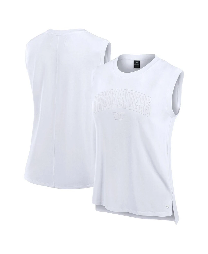 Fanatics Women's White Washington Commanders Studio Gym Tank Top