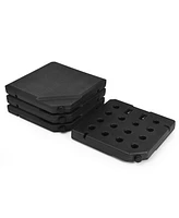 Sugift 4 Pieces Square Fillable Patio Umbrella Base Set with Handle and Funnel