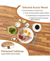 Sugift 6-Person Outdoor Dining Table Picnic Table and Bench Set with 2 Inch Umbrella Hole