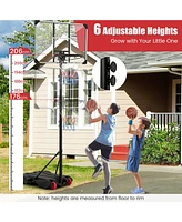 Sugift 5.8-6.8 Ft Basketball Hoop Height Adjustable Basketball System with Wheels and Fillable Base