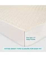 Fabdreams Organic Luxury Organic Cotton Quilted Mattress Protector with 17" Deep Pockets, Water- Resistant, Twin Size