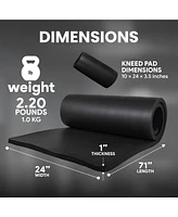 BalanceFrom Fitness 1" Extra Thick Yoga Mat w/Knee Pad and Carrying Strap, Black