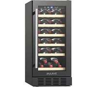 Jinjunye 15" 30 Bottle Wine Cooler Refrigerator, Wine Fridge Digital Temperature Control, Under Counter, Built