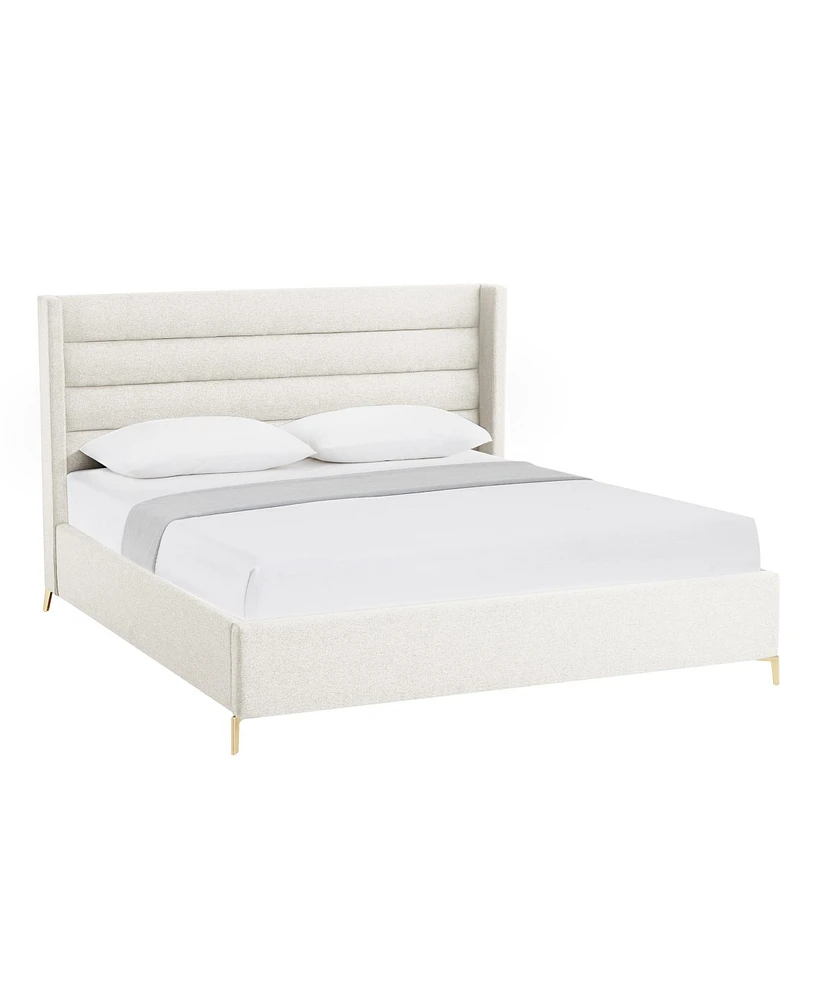 Inspired Home Kavion Linen Platform Bed King