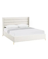 Inspired Home Kavion Linen Platform Bed King