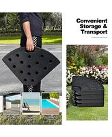 Sugift 4 Pieces Outdoor Cantilever Offset Patio Umbrella Base