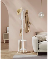 Slickblue Freestanding Metal Coat Rack in Pearl White – Elegant and Functional Entryway Accessory