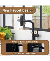 Casainc Single Handle Pull Out Kitchen Faucet with Three-function Mode Sprayer