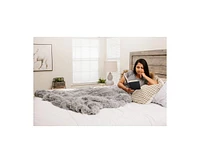 Chanasya Premium Solid Faux Long Fur Throw Blanket - Soft, Fuzzy Throw Blanket - For Bed or Couch - 90" x 66" (Twin Size) - Pink