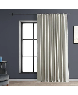 Half Price Drapes Warm White Extra Wide Performance Linen Hotel Blackout Curtain