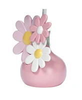 Lambs & Ivy Daisy Dreams Hand-Painted Pink Floral Lamp w/ Shade and Led Bulb