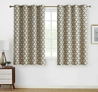 Kate Aurora Chic Living 100% Max Blackout Trellis Clover Thermal Curtains - 52 in. W x L