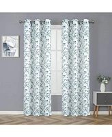 Kate Aurora 2 Pack Shabby Chic Grommet Top Floral Cherry Blossom Curtain Panels - 52 in. W x 84 L, Spice/Gray