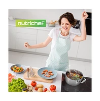 NutriChef Stainless Steel Cookware Stockpot - Quart, Heavy Duty Induction Pot