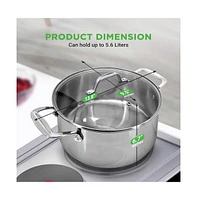 NutriChef Stainless Steel Cookware Stockpot - Quart, Heavy Duty Induction Pot