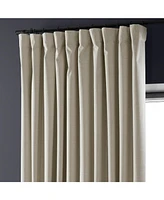 Half Price Drapes Light Beige Extra Wide Performance Linen Hotel Blackout Curtain