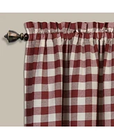 Kate Aurora Country Farmhouse Buffalo Check Plaid Gingham Single Window Curtain - 42 in. W x 95 L, Yellow