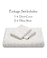 Chanasya Premium Leopard Animal Print Queen Size Bedding Duvet Cover 3-Piece Set Ultra Soft