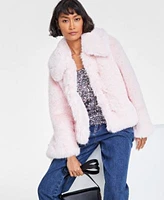 On 34th Womens Faux Fur Coat Tank Top Jeans Belt Crossbody Mules Created For Macys