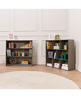 ECR4Kids Streamline 8-Compartment Storage Cabinet, 36in, Grey Wash