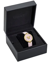 Versace Women's Swiss Medusa Heritage Pink Leather Strap Watch 38mm