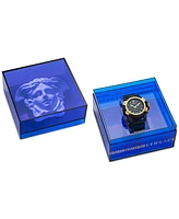 Versace Men's Swiss Chronograph Black Silicone Strap Watch 44mm