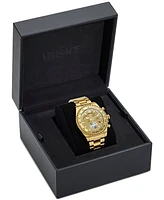 Versace Men's Swiss Chronograph Gold Ion Plated Stainless Steel Bracelet Watch 44mm