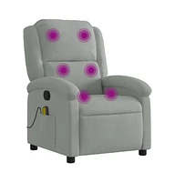 vidaXL Massage Recliner Chair Light Gray Velvet