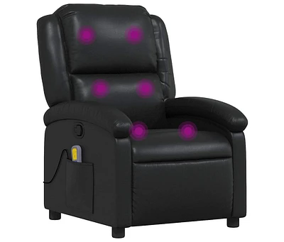 Massage Recliner Chair Black Faux Leather