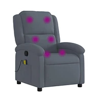 Massage Recliner Chair Dark Gray Velvet